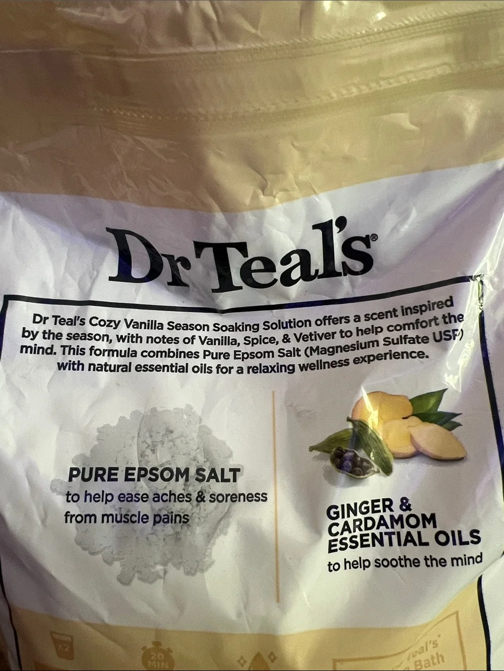 Dr Teal's Cozy Vanilla Season Epsom Salt Soaking Solution & Foaming Bath